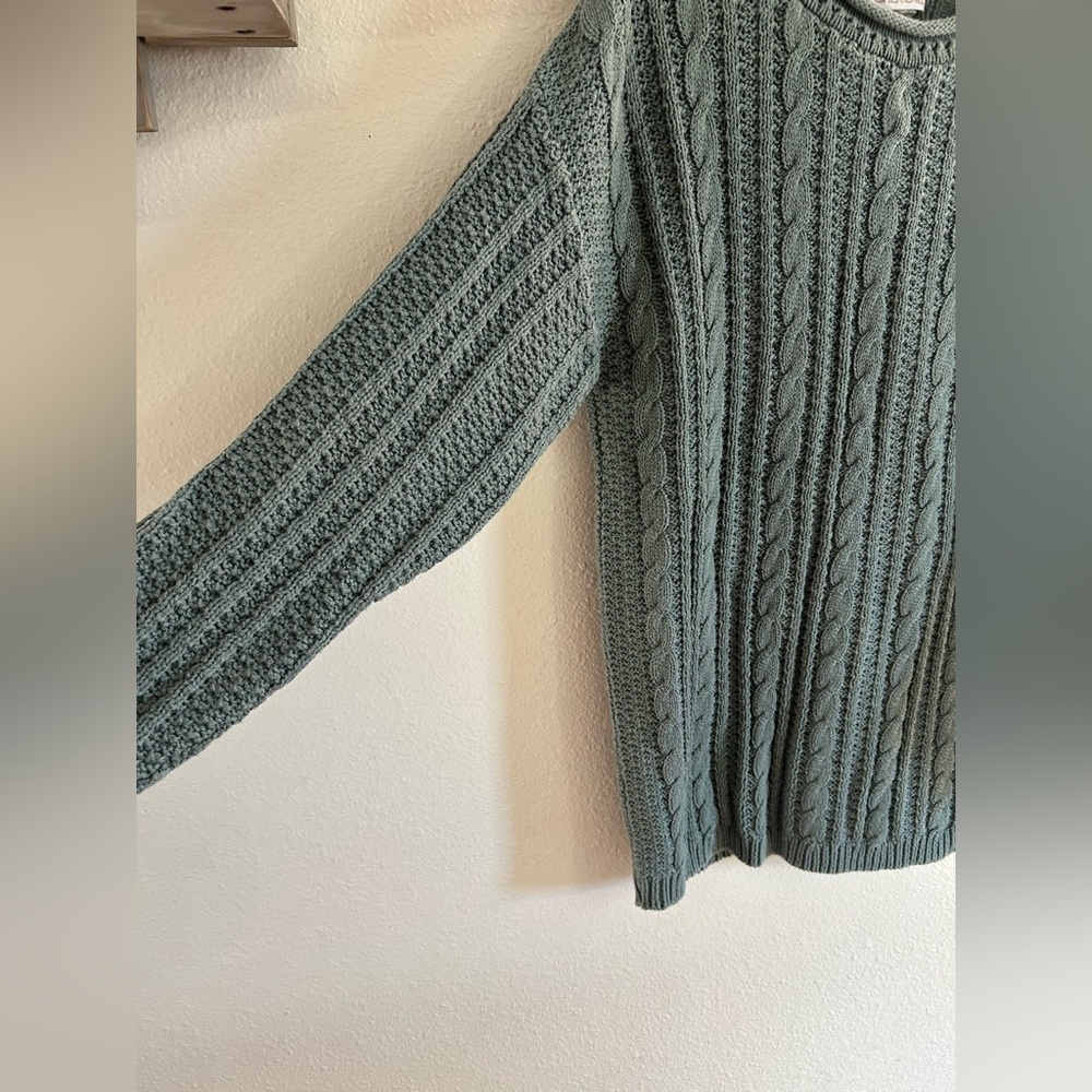 Vintage Cherokee Rolled Neck Cable Knit Crocheted USA Sweater Womens Size S - Picture 2 of 8